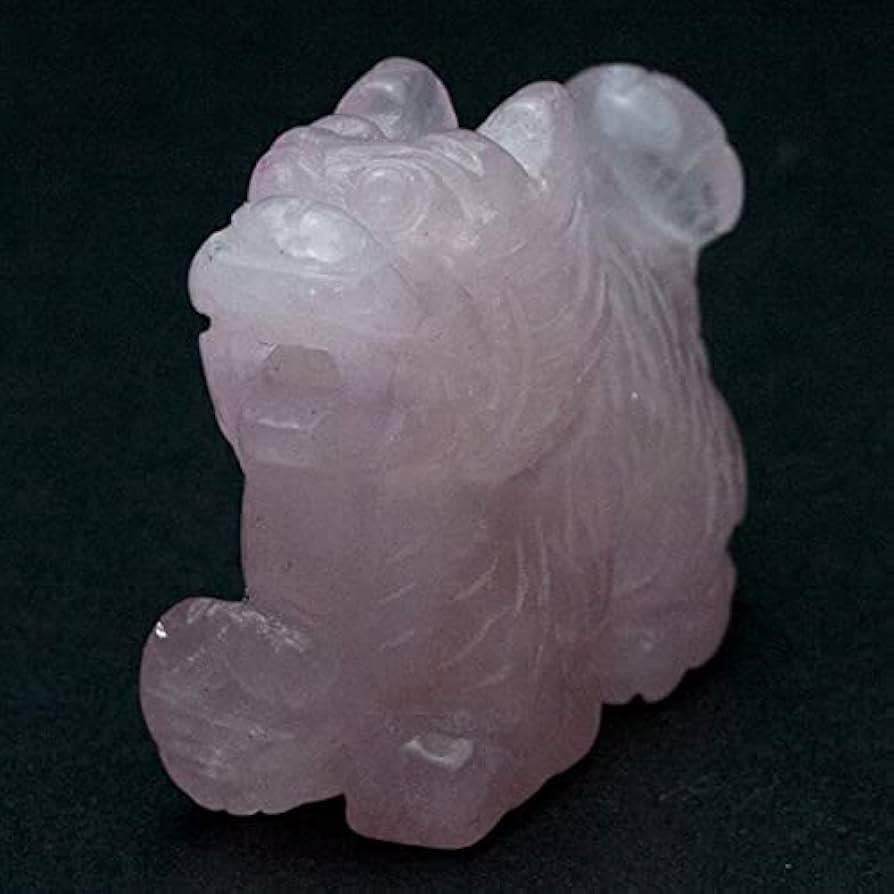 Amazon.co.jp: 【彫刻置物】龍 ローズクォーツ 約30x23mm ブラジル産