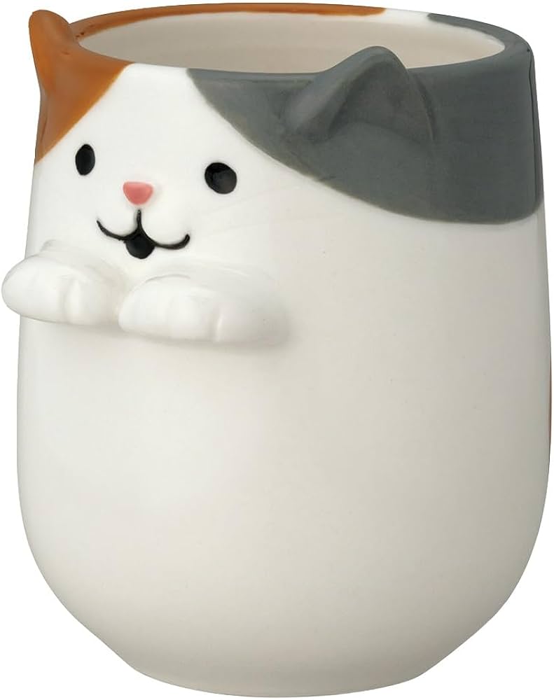 Amazon｜デコレコーポレーション そっとそえ手 湯呑 みけ サイズ：約W8