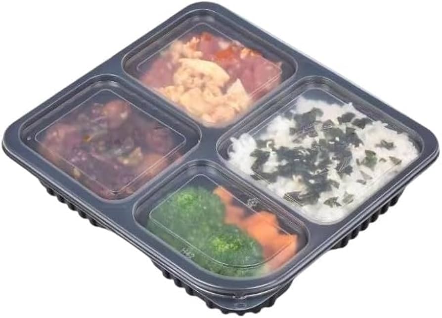 Amazon.co.jp: Pazzfre 使い捨て 食事準備容器 テイクアウト 四段 五段