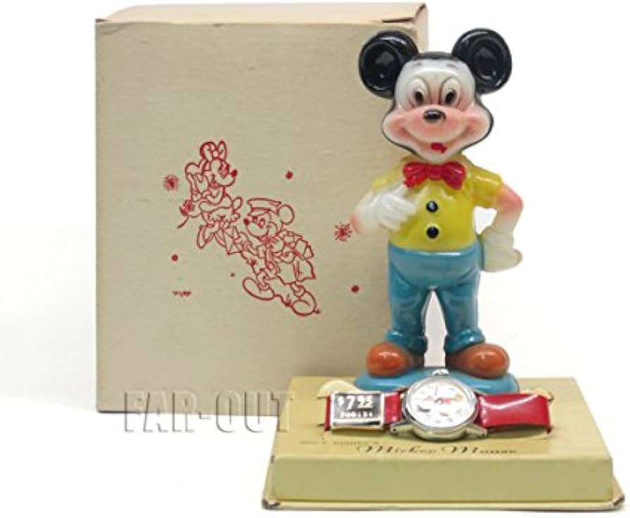 Amazon.co.jp: ミッキーマウス 手巻き腕時計 w/ フィギュア セット