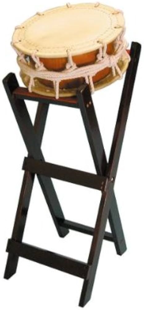 Amazon | 締太鼓35cm(ひも締め・くりぬき胴) 立台座セット | 太鼓