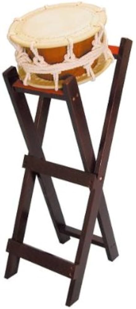 Amazon | 締太鼓30cm(ひも締め・くりぬき胴) 立台座セット | 太鼓