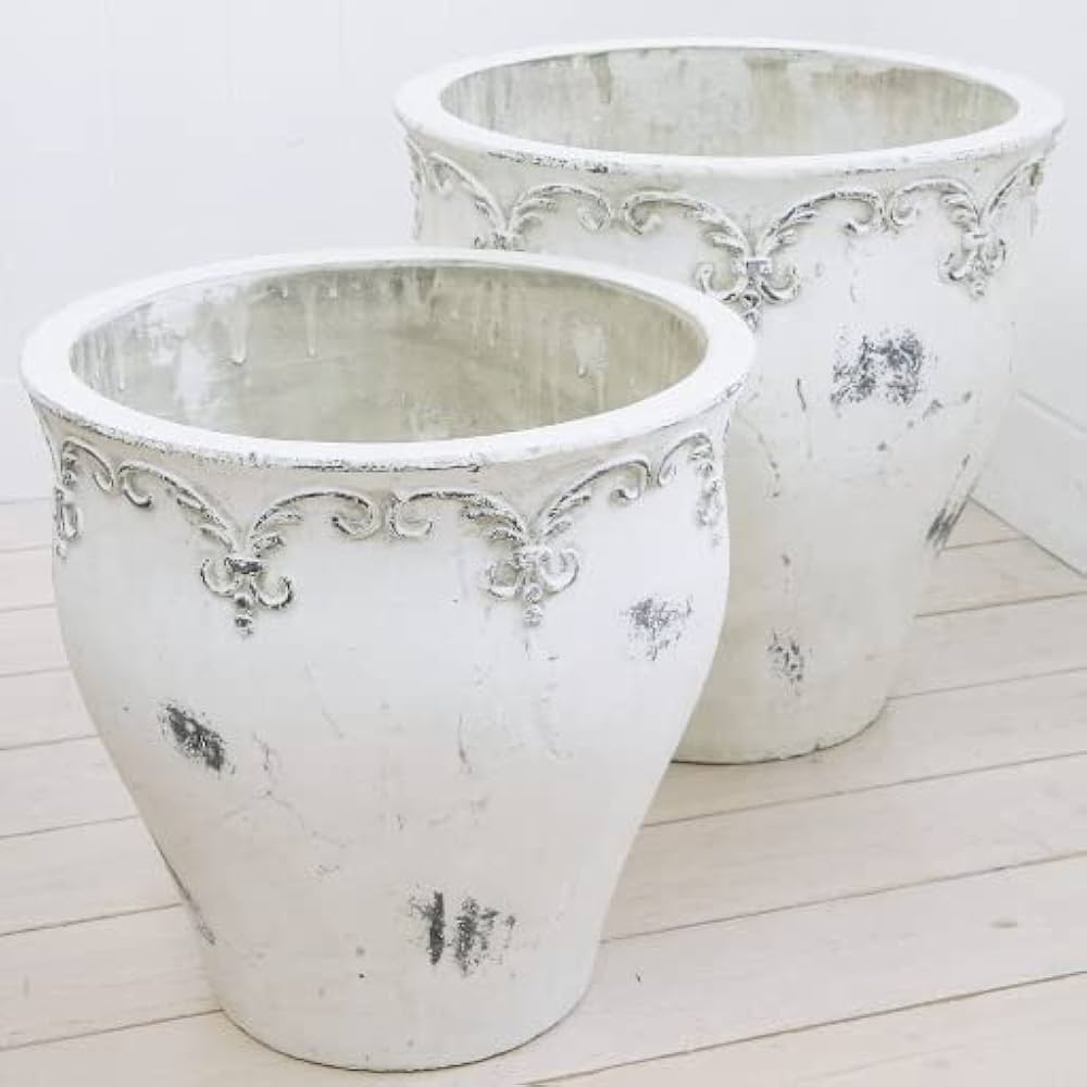 Amazon | 植木鉢 おしゃれ アンティーク 陶器鉢 ブランシェジャー