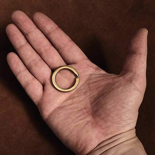 Amazon.co.jp: 3個セット 真鍮製 平押し二重リング（直径28mm