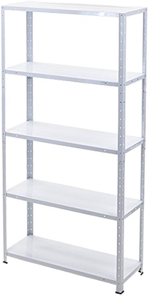 Amazon｜5段 スチールラック ホワイト 粉体塗装 約幅87×奥行31×高さ