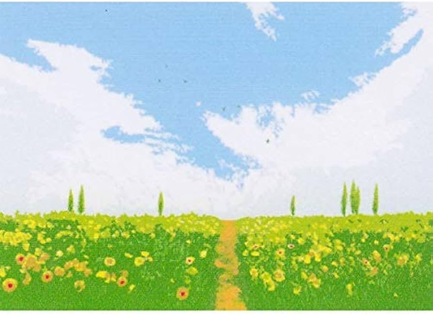 Amazon.co.jp: 吉岡浩太郎『花咲く大地』シルクスクリーン 風景画 草原
