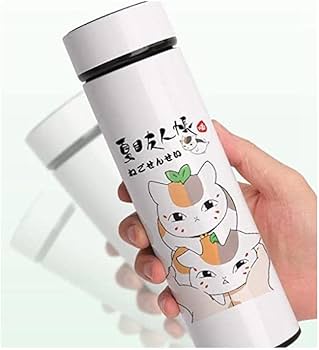 Amazon.co.jp: 夏目友人帳 水筒 カップ 温度表示 魔法瓶 ニャンコ先生