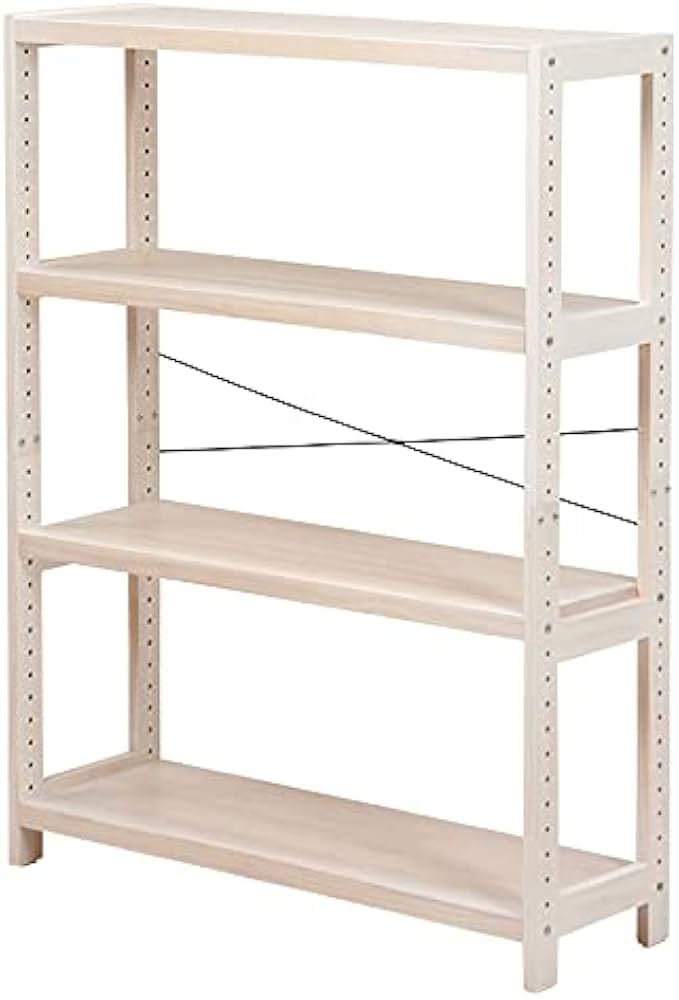 Amazon｜SEMIHG オープンシェルフ 4段 幅90cm 奥行30cm (ホワイト