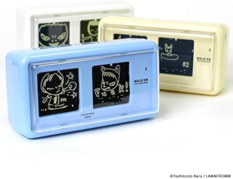 Amazon.co.jp: 奈良美智 パタパタクロック [WALK ON(ベージュ