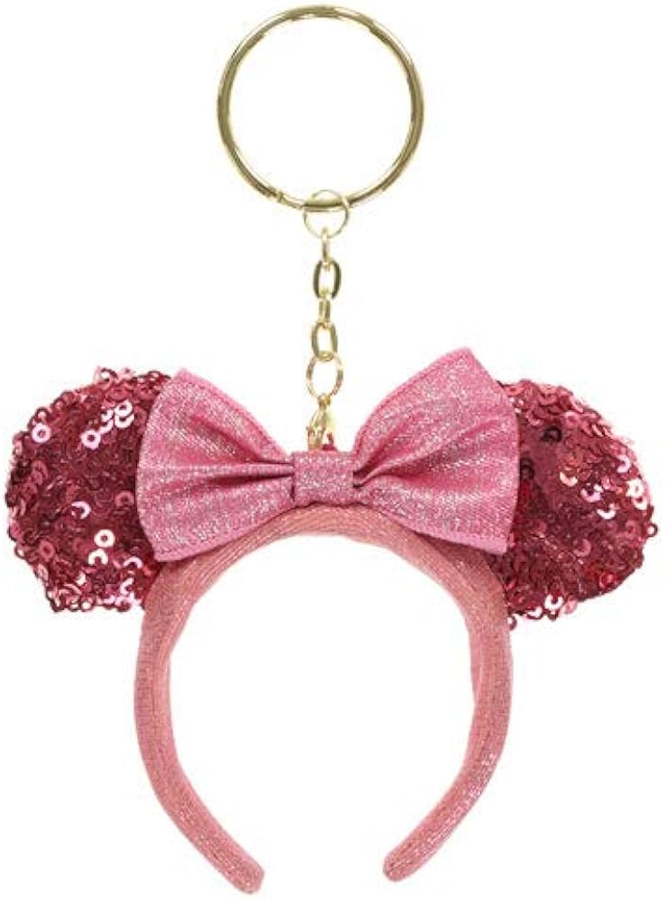 Amazon.co.jp: ミニーマウス カチューシャ型キーチェーン（ピンク