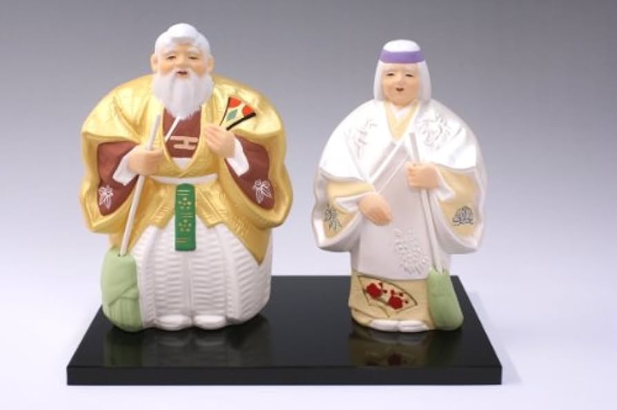 Amazon | 高砂人形・博多人形(福)、高さ(男16cm 女15cm) 素材(陶器