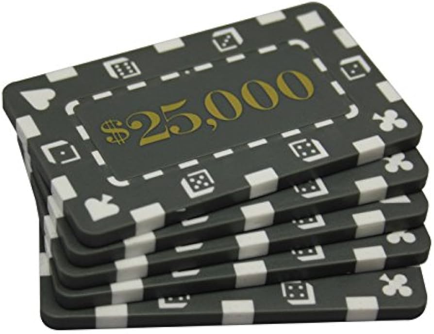 Amazon | 5 Pcs denominated長方形ポーカーチップPlaques $ 25000