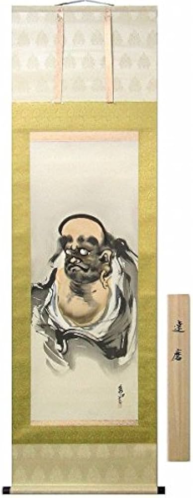 Amazon.co.jp: 秀堂『達磨』日本画 掛け軸 人物 仏画 だるま 達磨大師