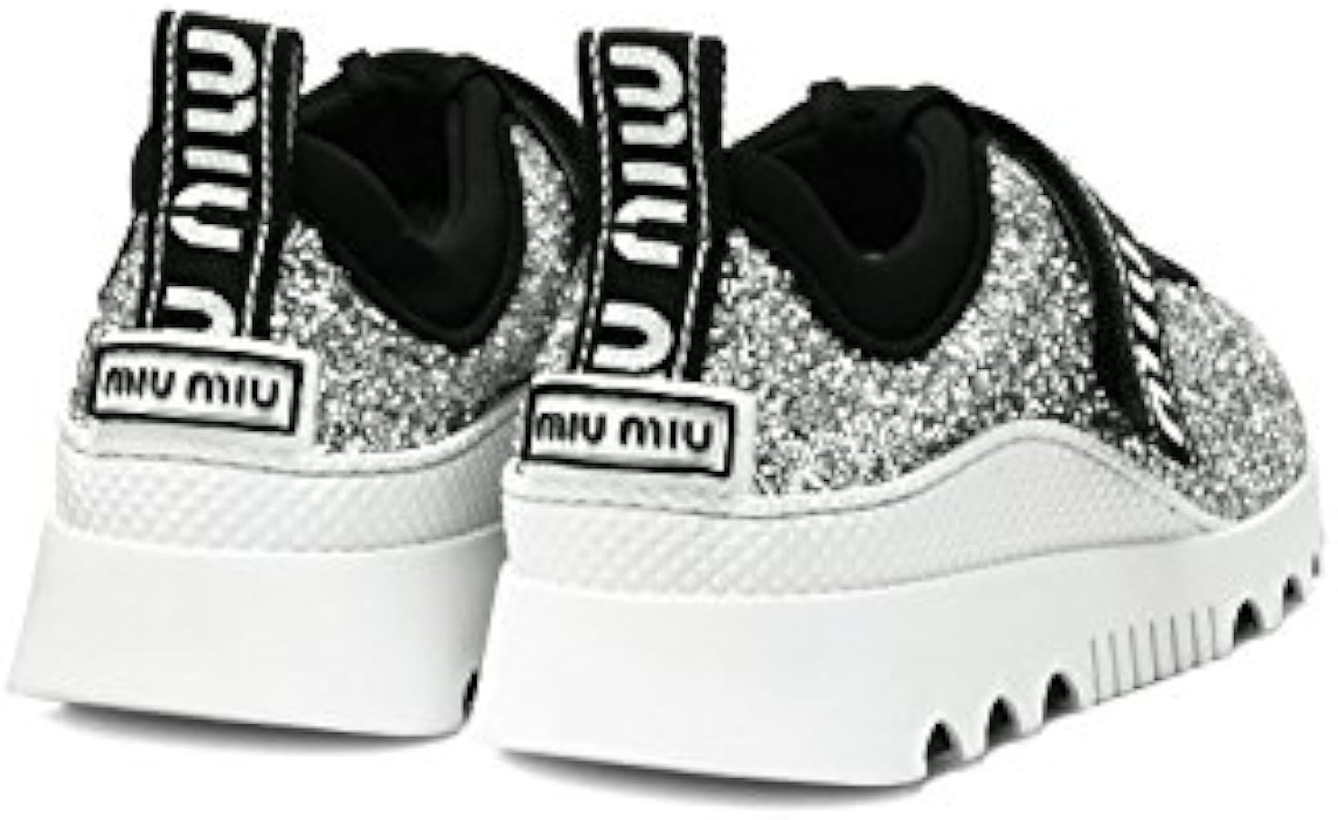 Amazon | (ミュウ ミュウ) MIU MIU スニーカー シルバー 37.5 5E613B