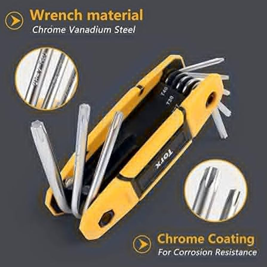 MULWARK 17pcs Folding Allen Wrench Set | Metric & Standard SAE