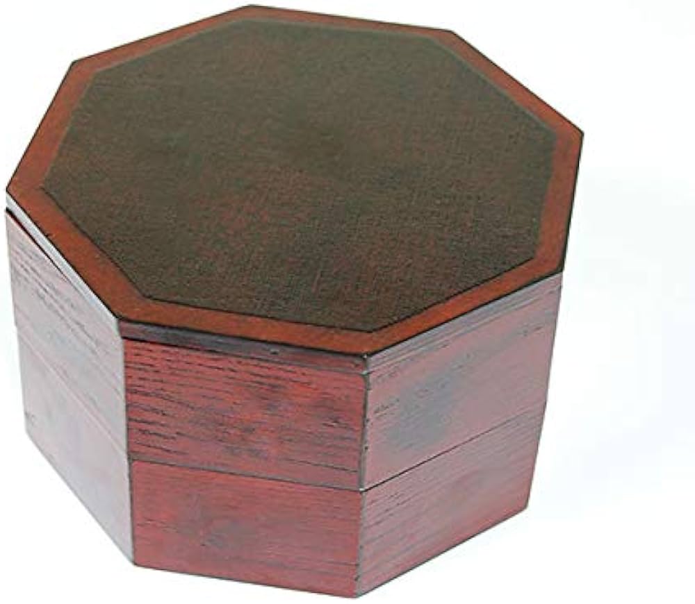 Amazon｜二段重箱 八角 根来塗り 2段 8角 木製 漆器 漆塗り 小さい