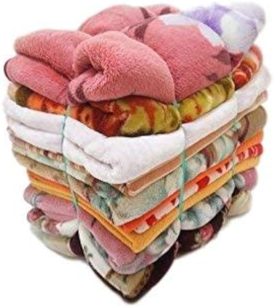 Amazon.co.jp: Used Blankets (Set of 10) Approx. 51.2 x 70.9 inches