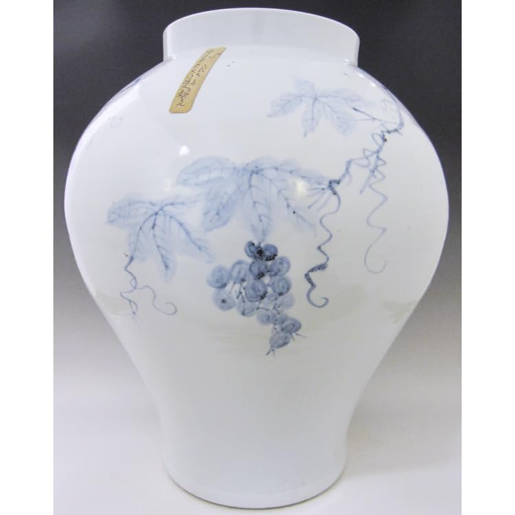 Amazon.co.jp: 李朝 青花葡萄文白磁大壺 高さ約52cm 韓国 美術 朝鮮