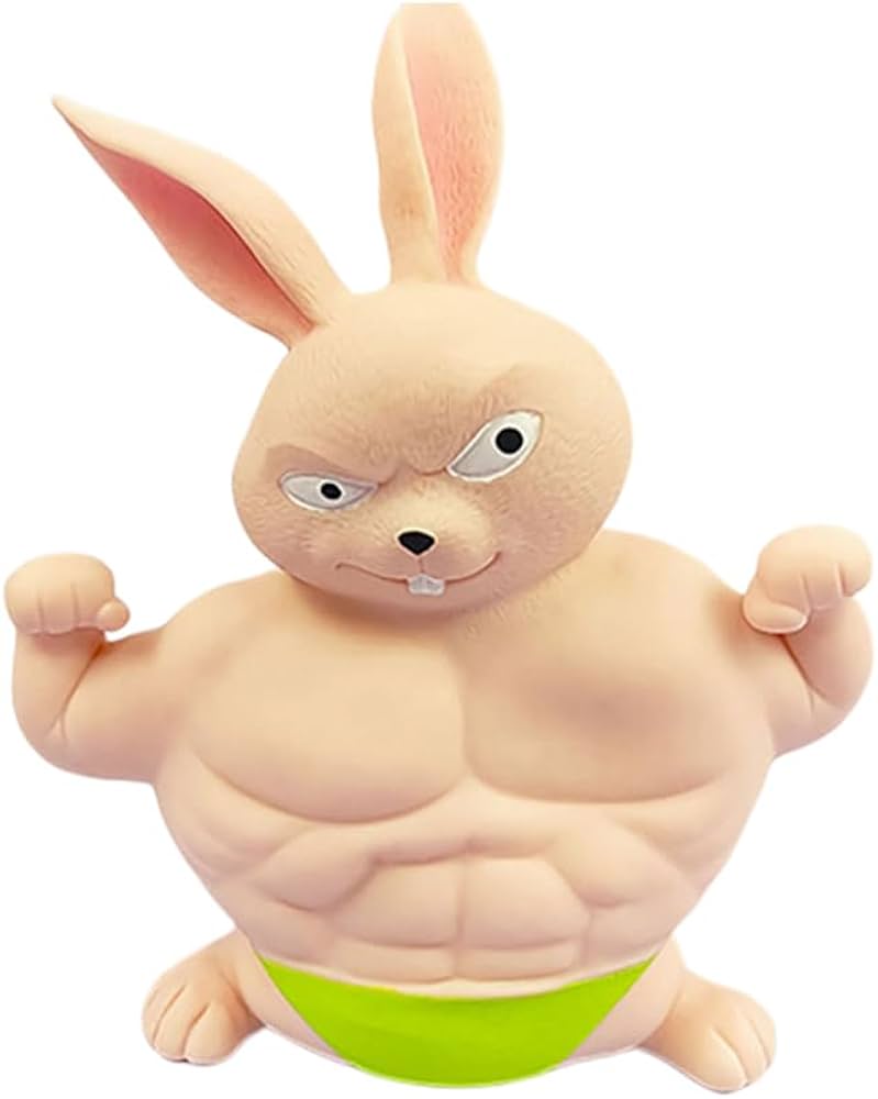 Amazon | 筋肉ウサギのおもちゃ 減圧発散おもちゃ おもちゃの人形