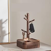 Amazon｜木製 胡桃の木 収納 キースタンド 鍵置き 鍵ホルダー