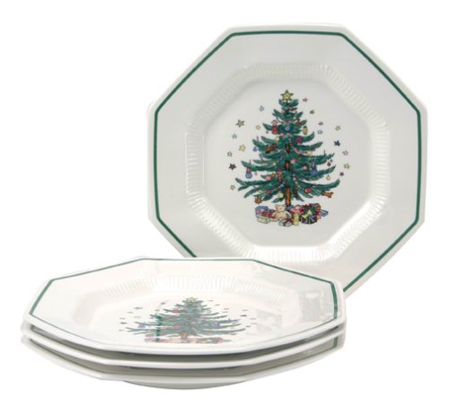 Amazon.com | Nikko Ceramics Christmastime Dinner Plates, Set of 4