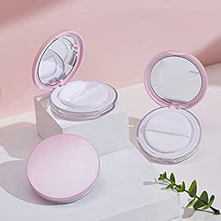 Amazon | HiCollie パウダーケース 鏡付きクリアルース メイク用