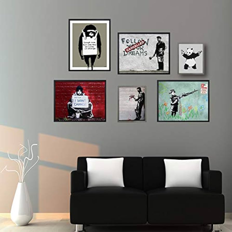 Amazon.co.jp: バンクシー アートフレーム (Laugh now) Banksy