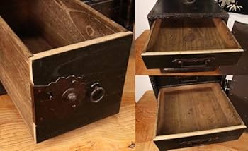 Amazon.co.jp: BE228時代物船箪笥舟箪笥鉄金具装飾船金庫小箪笥時代