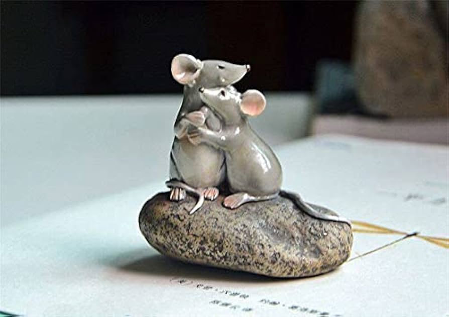 Amazon.co.jp: Fmtop-JP ガーデンオーナメント ねずみ 置物 樹脂 庭