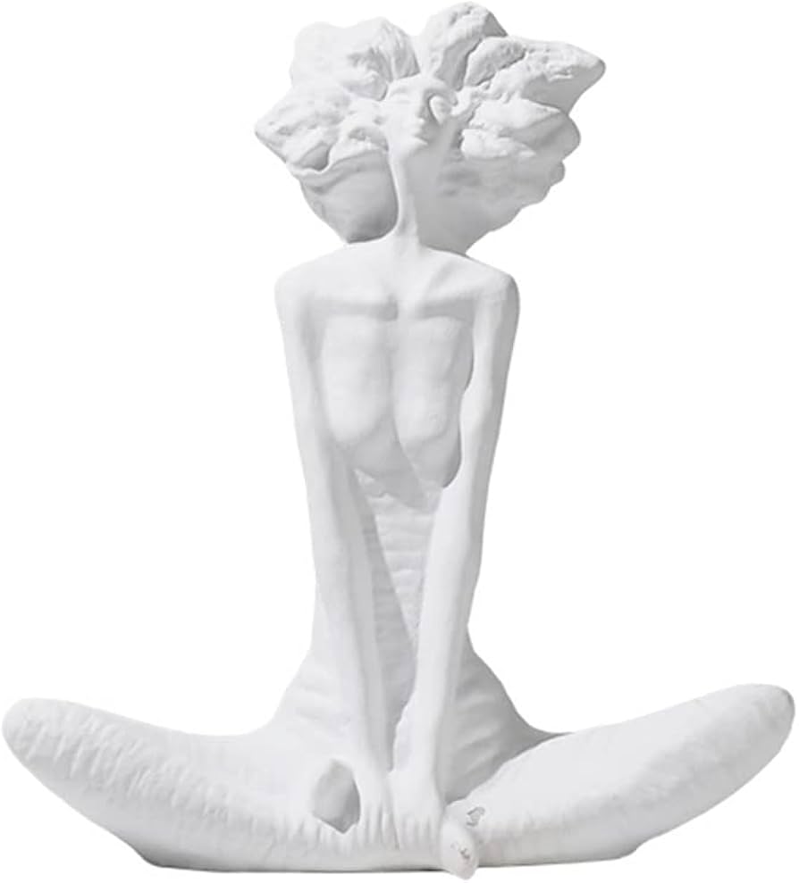 Amazon.co.jp: LGYKUMEG 彫刻の置物現代の女の子白い像女性の装飾樹脂