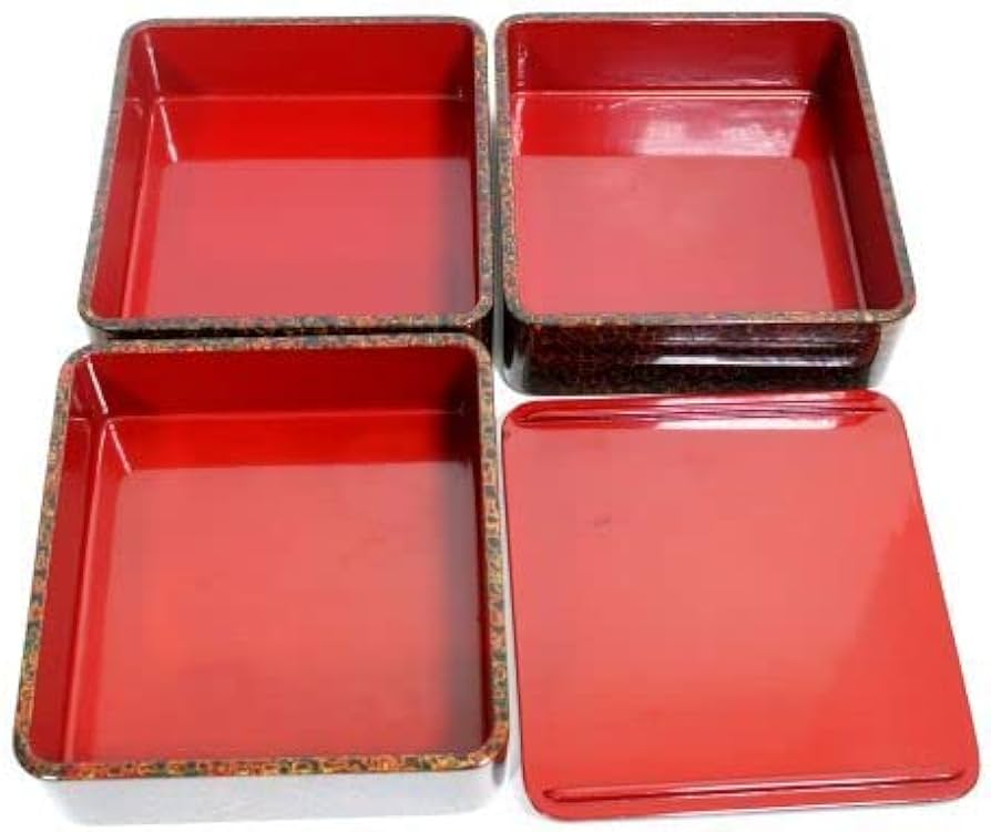 Amazon.co.jp: 品津軽塗3段重箱唐塗り天然木漆器漆塗装青森弘前伝統