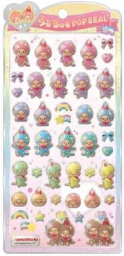 Amazon | クラ137332 モンチッチ うるちゅるポップシールカラフル
