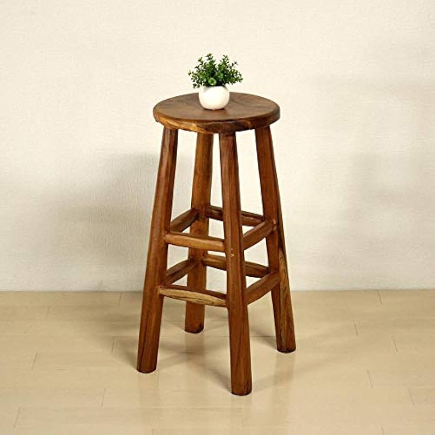 Amazon｜オールドチークハイスツール 椅子 イス カウンターチェア 木製