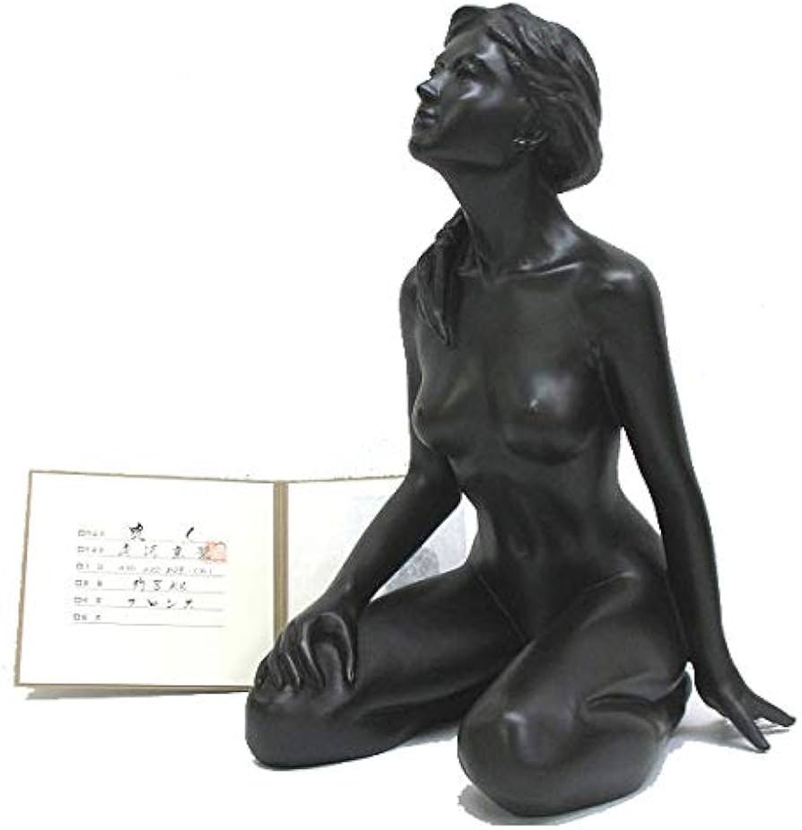 Amazon.co.jp: 清河宗翠『跪く』ブロンズ像 銅像 彫像 彫刻 女性像