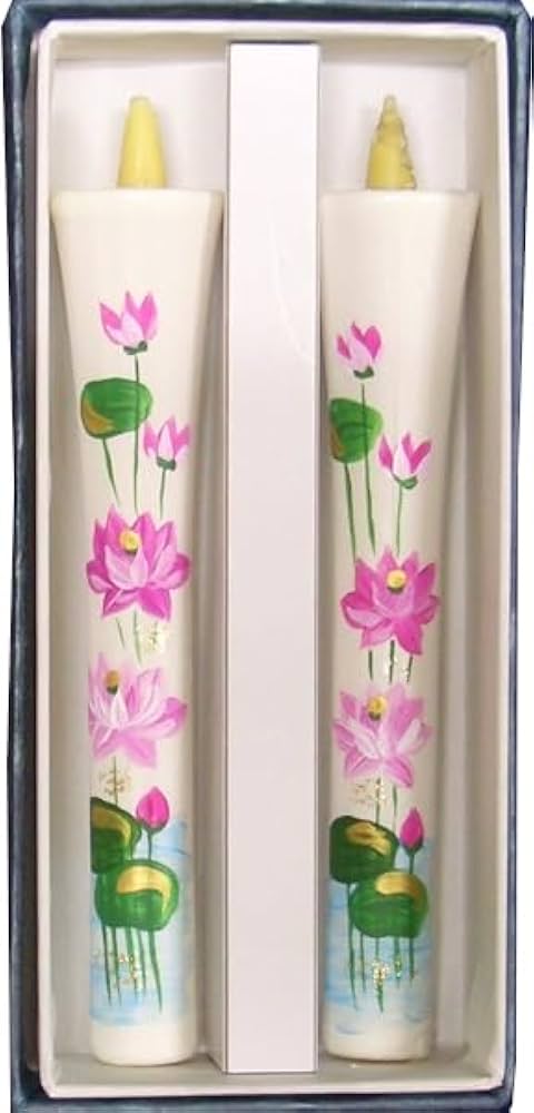 Amazon｜手書き絵ろうそく 6号 2本入 12cm （手描き） 和ろうそく 仏壇