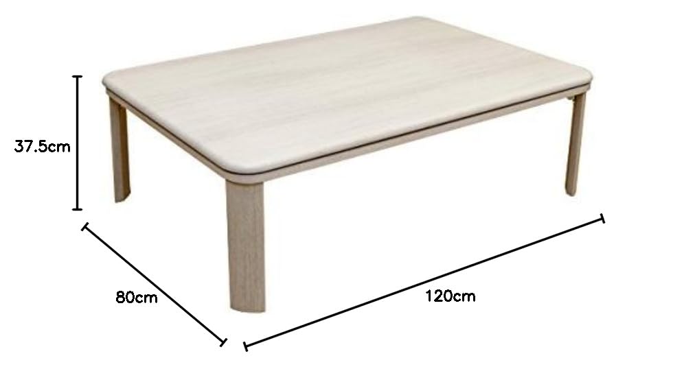 Amazon.co.jp : 家具調折脚フラットヒーターこたつ ホワイト 120×80