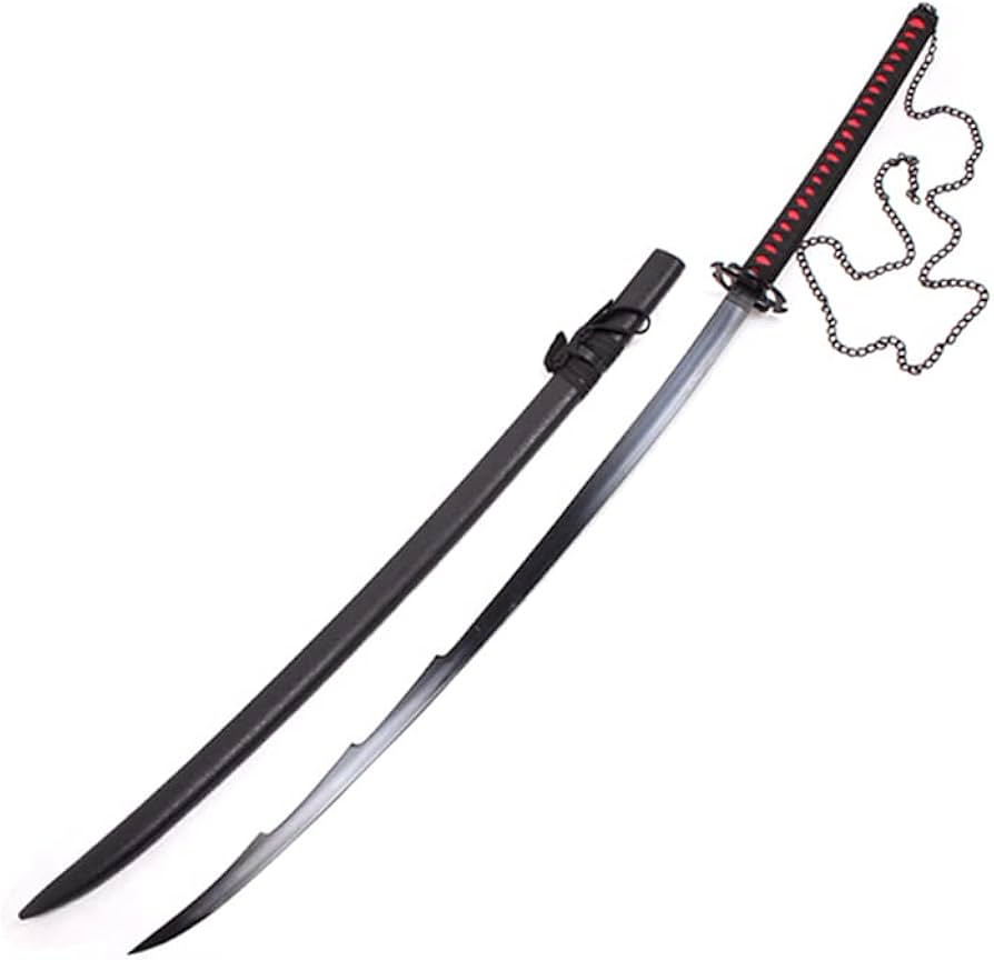 Amazon.co.jp: コスプレ道具 BLEACH 黒崎一護 斬魄刀 新月 木製 刀 剣