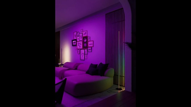 Sotipevs Corner Floor Lamp, Smart RGBICW LED Corner Lamp with App