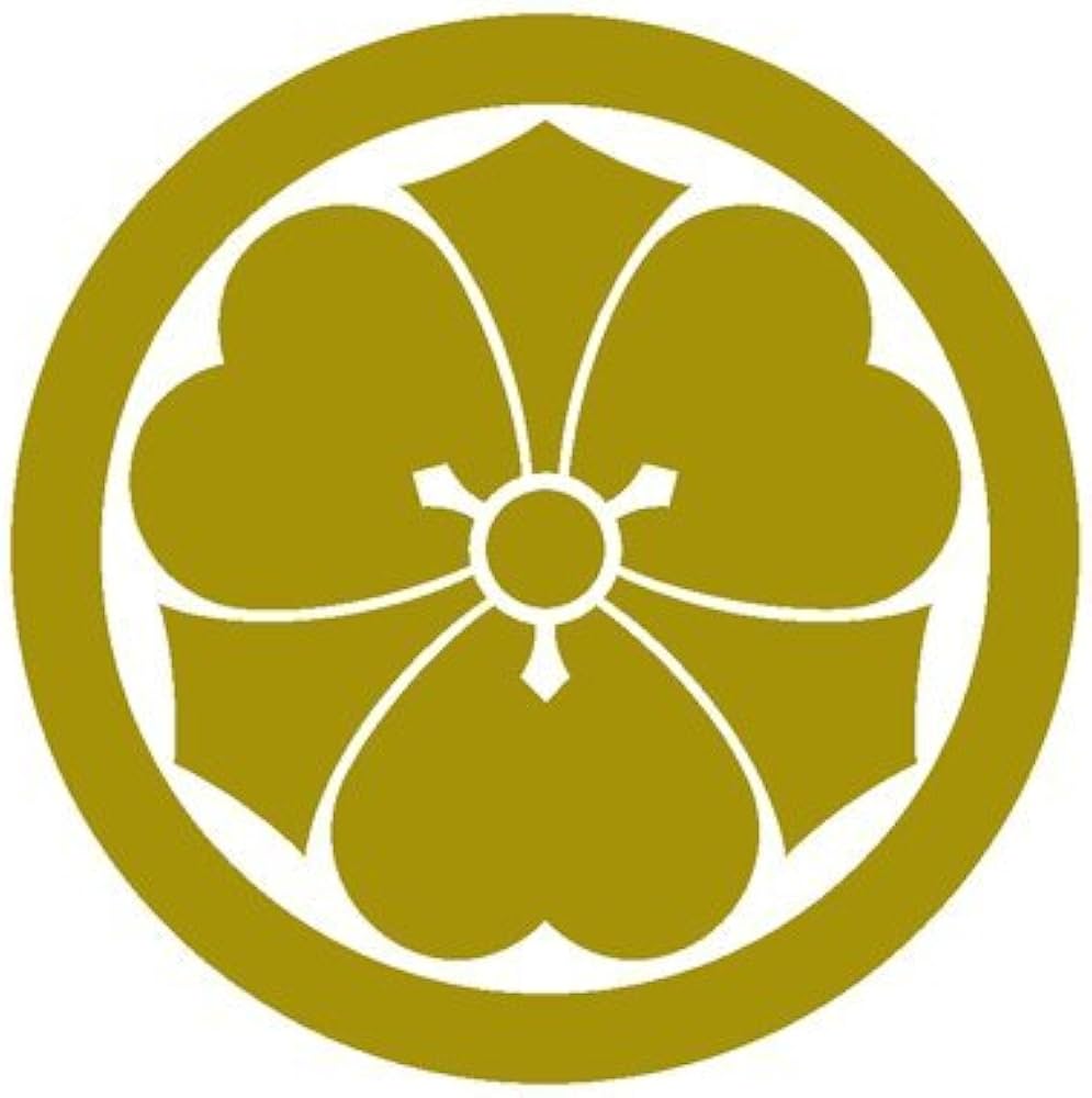 Amazon | カッティングステッカー 家紋46 丸に剣片喰 13cm (ゴールド