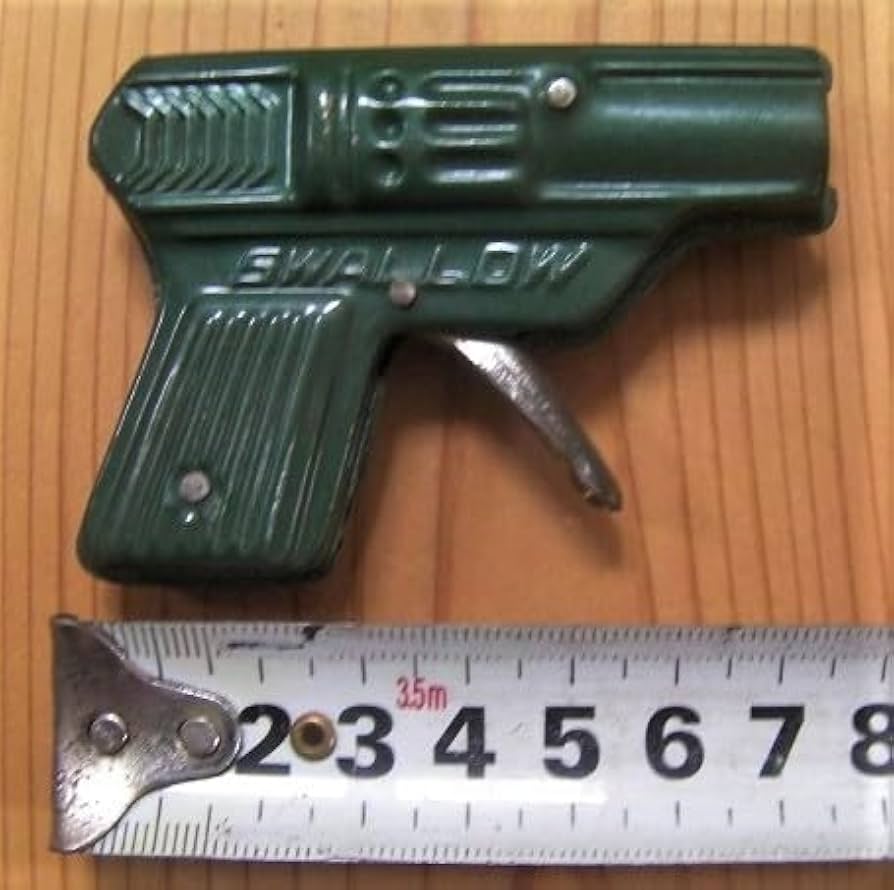 Amazon | 昭和30年代の駄菓子屋駄玩具ブリキのピストルSWALLOW水鉄砲