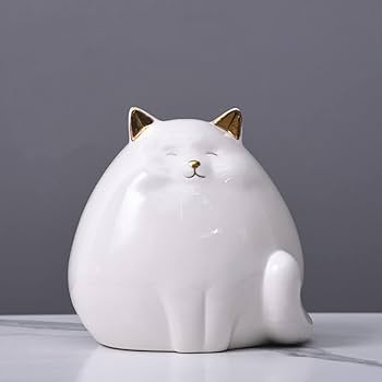 Amazon.co.jp: 猫 置物 インテリアオブジェ ネコ 雑貨 陶器 置き物