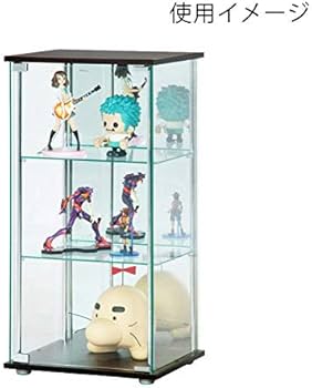 Amazon.co.jp: ガラス コレクションケース 3段 (ブラウン：背面ミラー