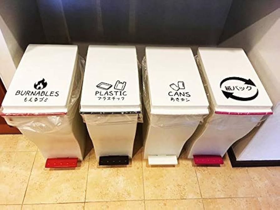 Amazon.co.jp: 思い出屋 ゴミ分別ステッカーシール【デザインB