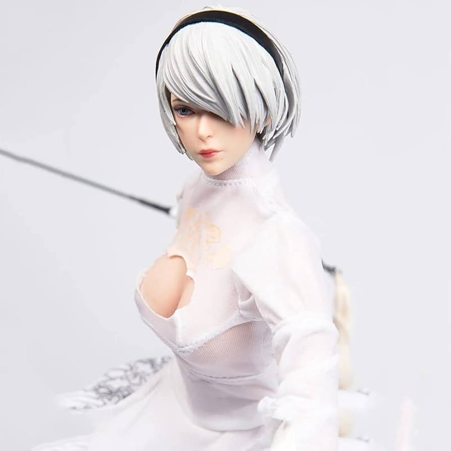 Amazon | 1/6 NieR Automata 2B 女性用 ヘッドスカルプト アクション
