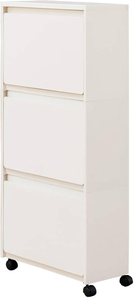 Amazon｜[ケユカ] rectie 収納ボックス 3段 分別 37.5L 白 キャスター