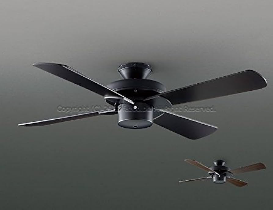 Amazon | コイズミ シーリングファン ブラック 薄型 軽量 リモコン