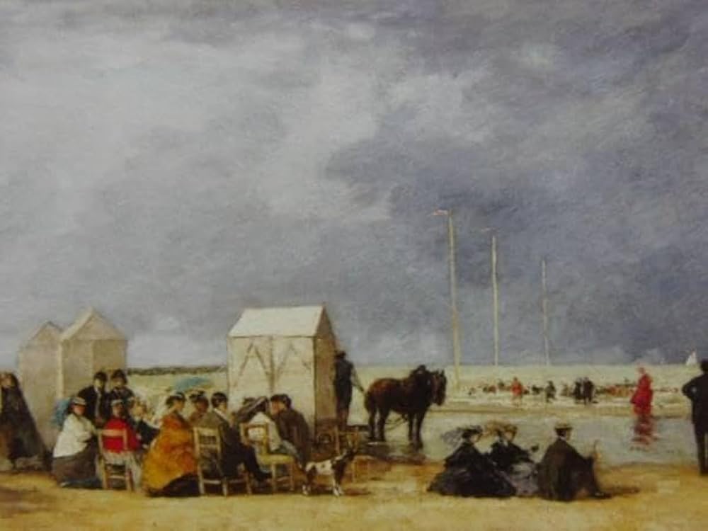 ブーダン、ドーヴィルの台地、希少画集画、新品額装付