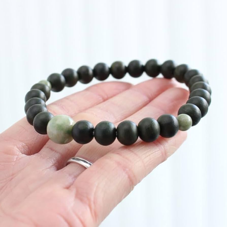 Amazon｜≪特別価格≫念珠ドットコム 数珠ブレスレット 約8ミリ 緑檀