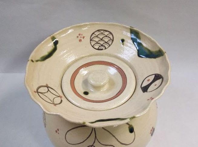 Amazon.co.jp: 茶道具 水指 弥七田織部 砂金袋 宝尽絵 川本了生 新