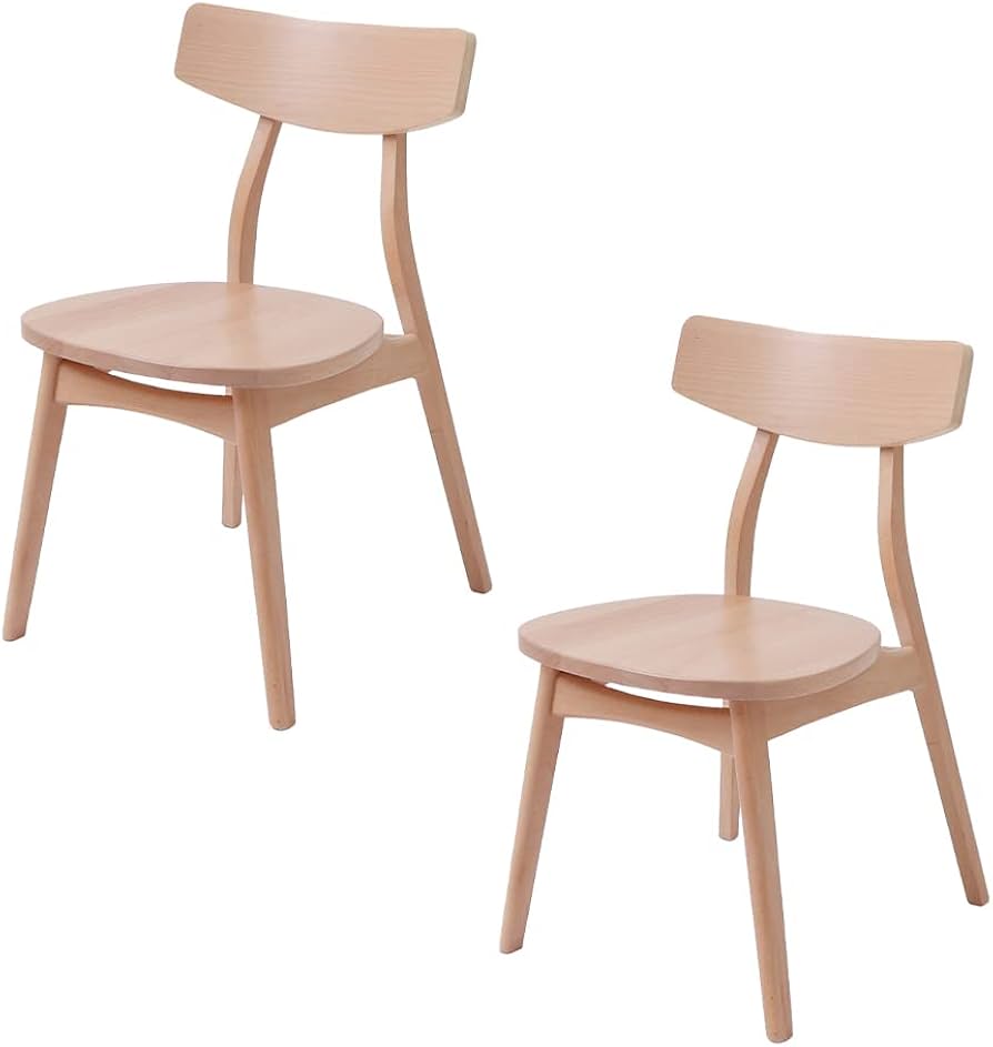 Amazon｜ヤマソロ ダイニングチェア 木製 Yummy ヤミー (2脚セット木目